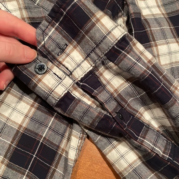 Blue and Brown Plaid Button Up - Picture 6 of 10